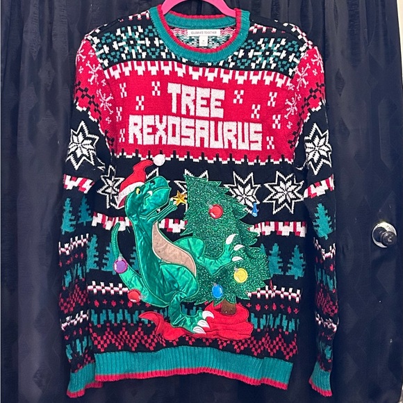 Celebrate Together Tree Rexosaurus Men’s Size Medium Ugly Christmas Sweater - Picture 1 of 5